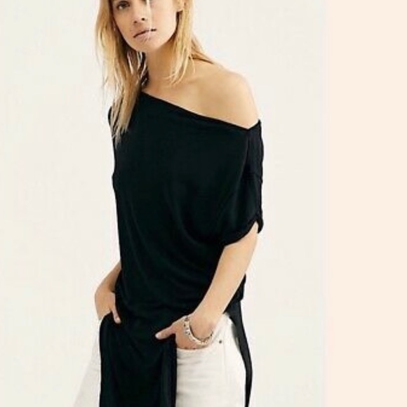 Free People Tops - Free People Take It Easy Tunic T-Shirt Black Small